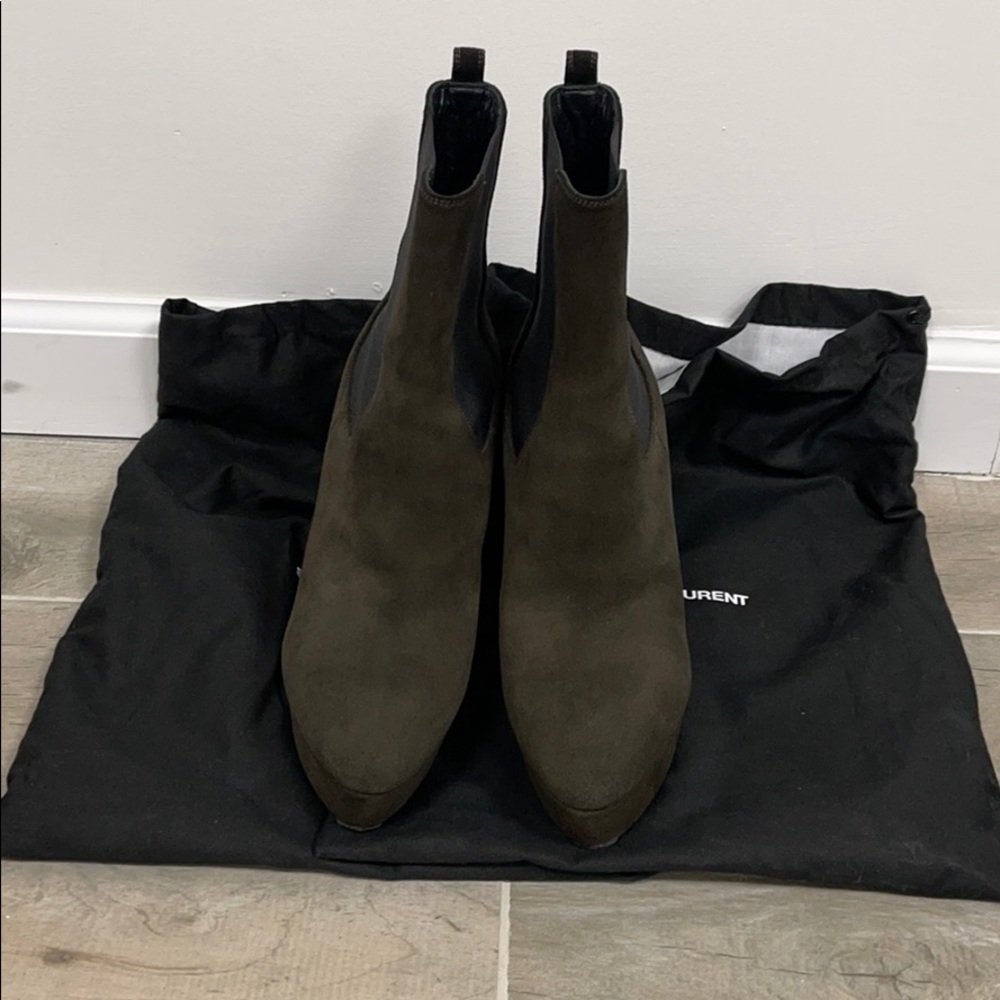 Saint Laurent suede ankle booties
